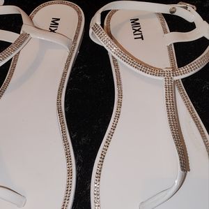 Strap white bling sandles